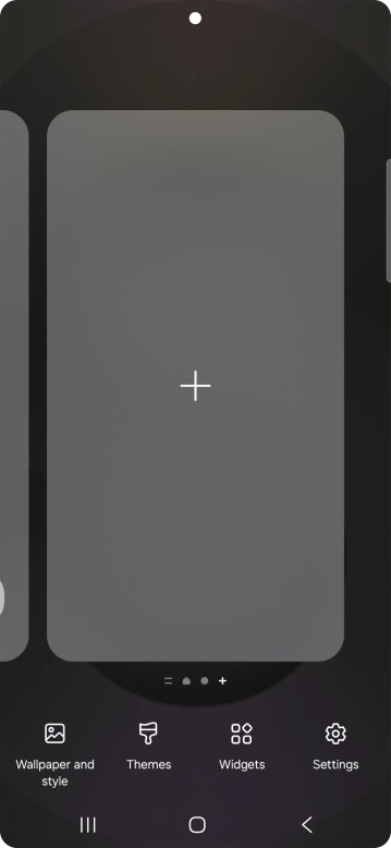 Press the add icon to add a home screen page.
