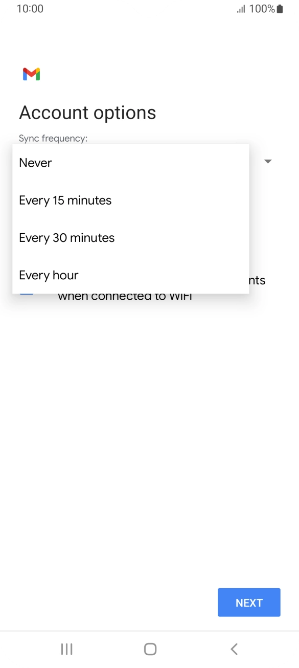 Press the required setting. Press the required setting.