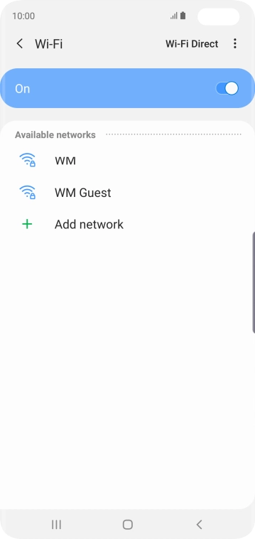 Press the required WiFi network.
