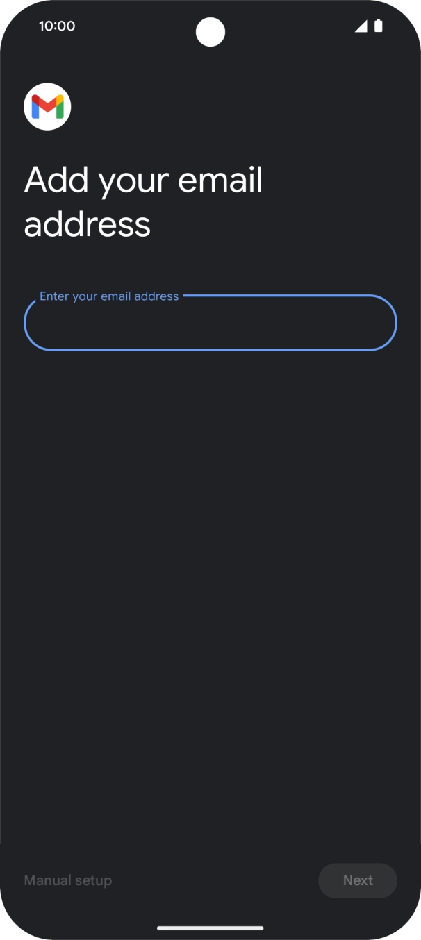 Press the field below 'Enter your email address' and key in your email address.