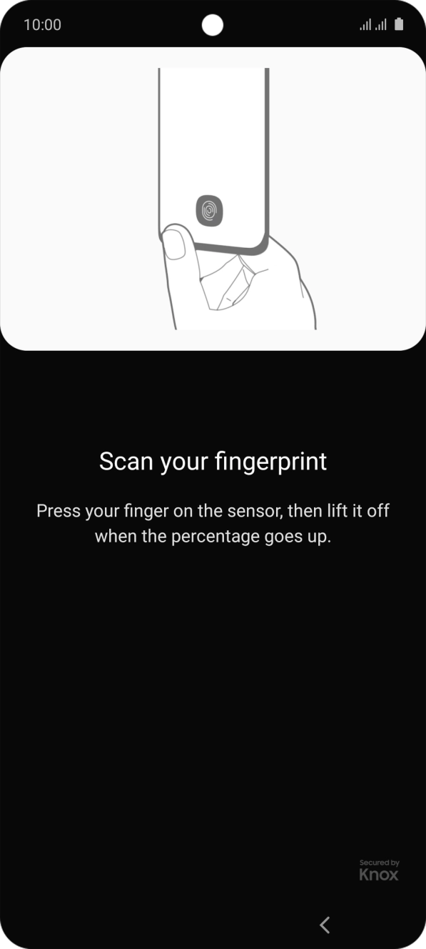 Follow the instructions on the screen to create the phone lock code using your fingerprint.