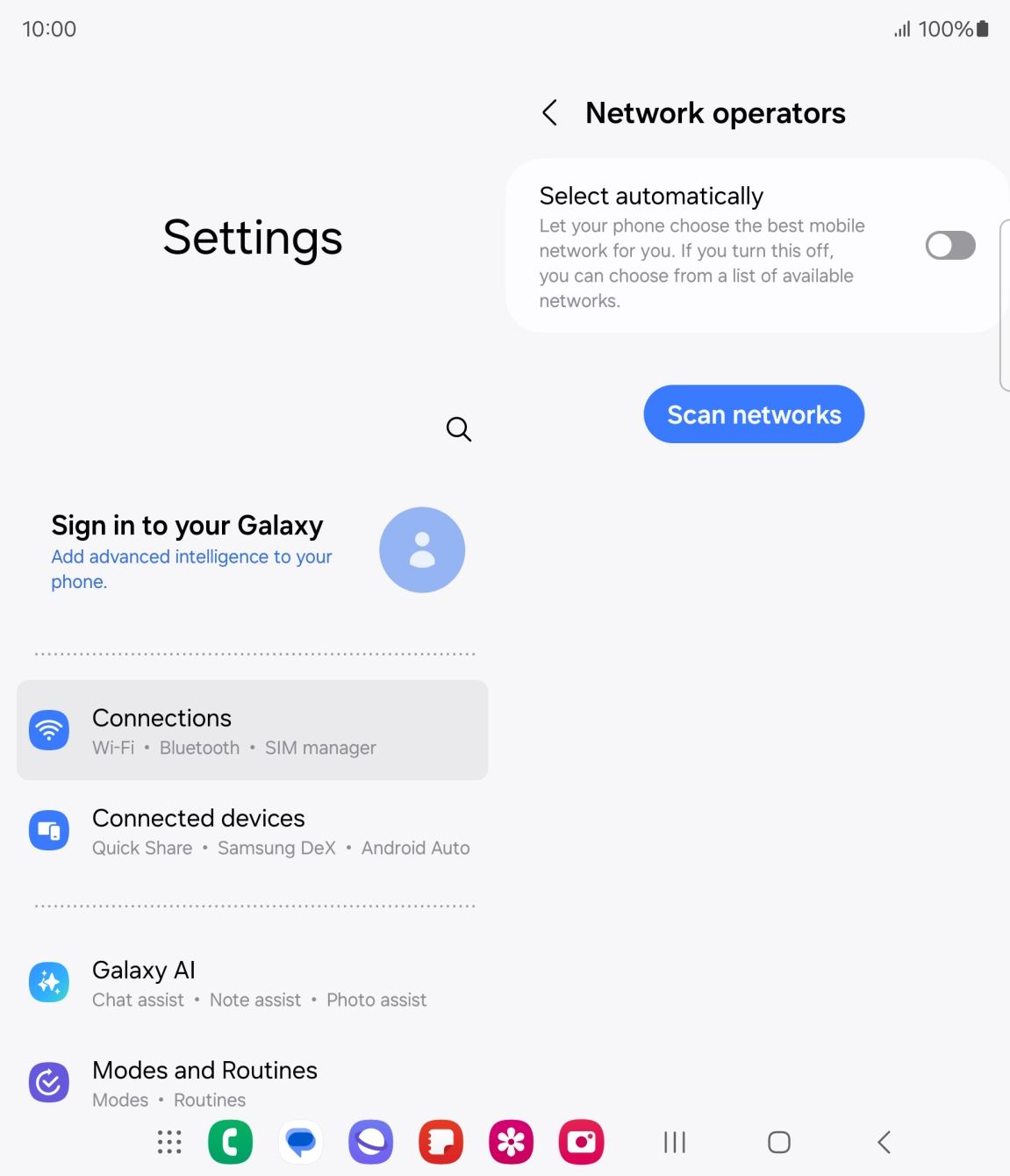 Press the indicator next to 'Select automatically' to turn on the function.