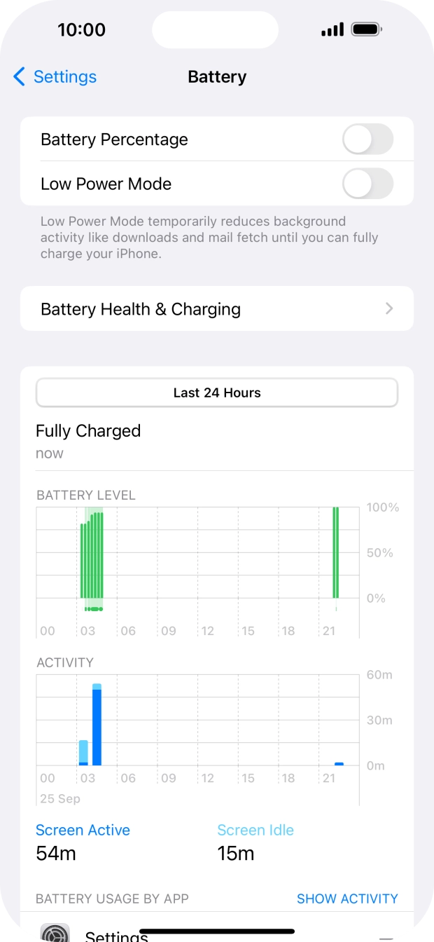 Press the indicator next to 'Low Power Mode' to turn on the function.