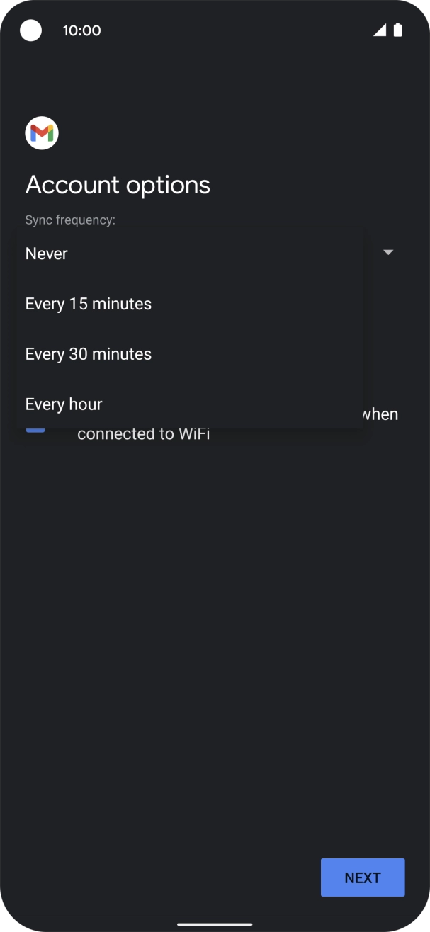 Press the required setting. Press the required setting.