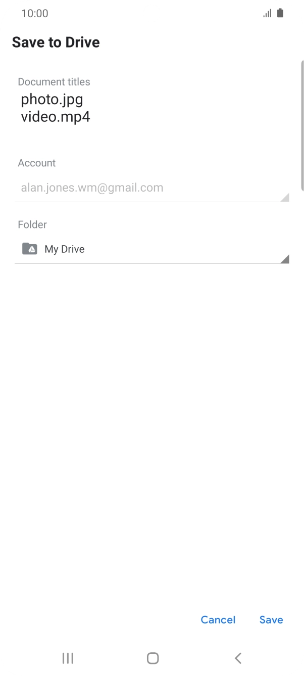 Press the field below 'Folder' and go to the required folder.