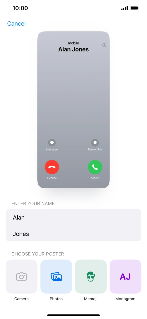 Press the required category and follow the instructions on the screen to select and save the required picture to your Contact Poster. Press the required category and follow the instructions on the screen to select and save the required picture to your Contact Poster.