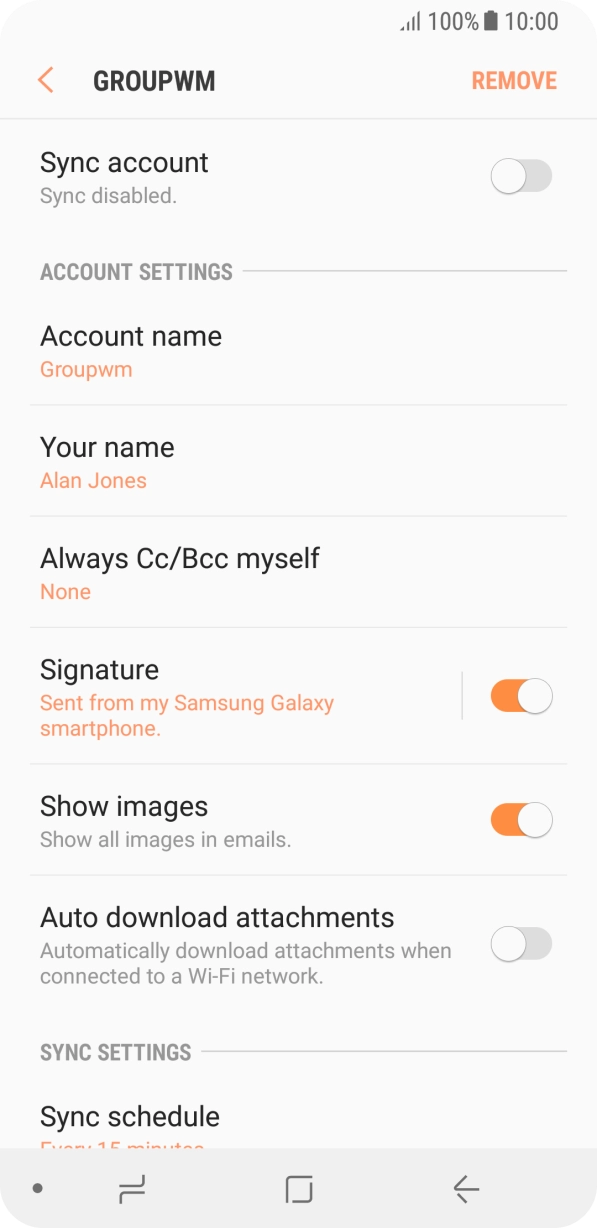 Press the indicator next to 'Sync account' to turn on the function.