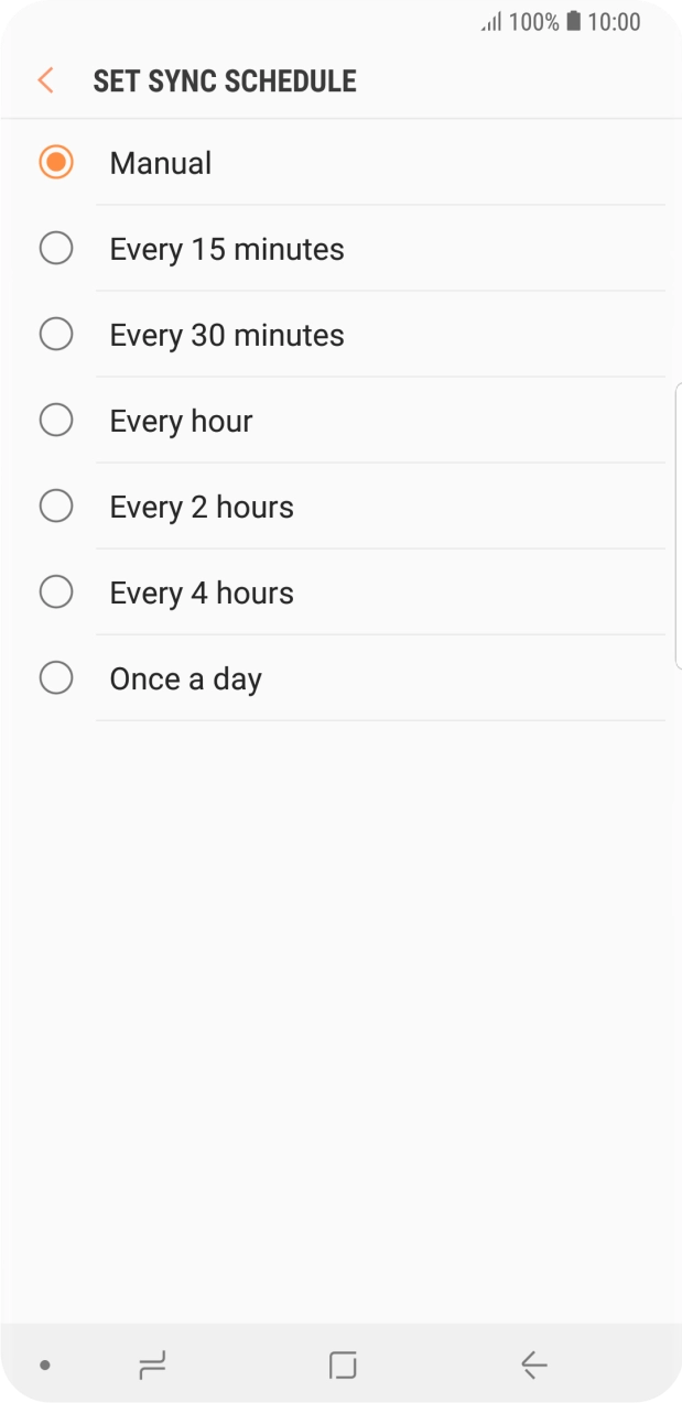 Press the required setting. Press the required setting.