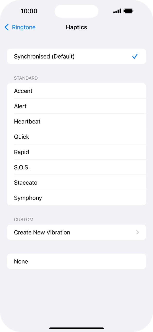 Press the required setting to turn on the function.