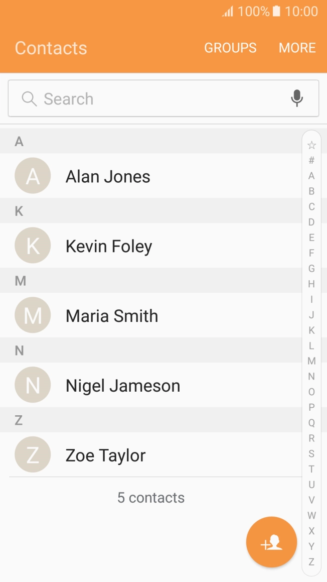 Press the new contact icon.