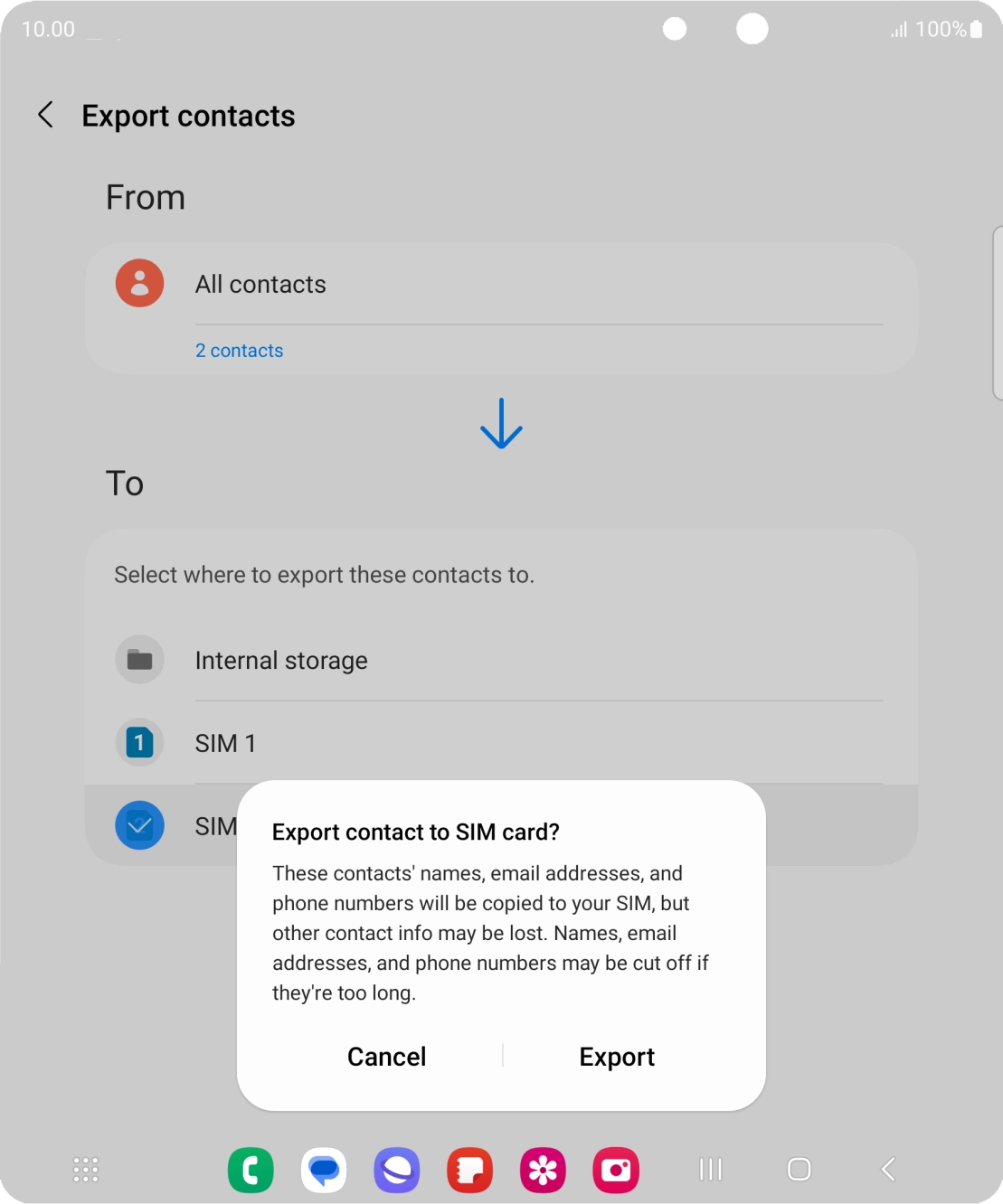 Press Export. Press Export.