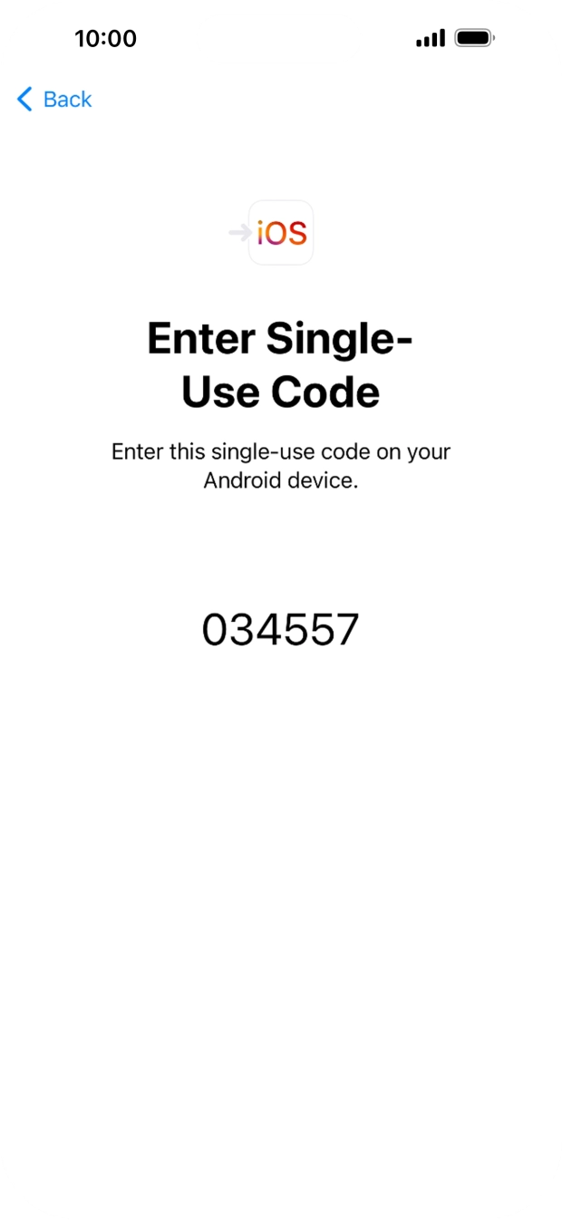 Follow the instructions on the screen and in the 'Move to iOS' app to transfer the content from the Android phone to your phone and set up your phone and prepare it for use.