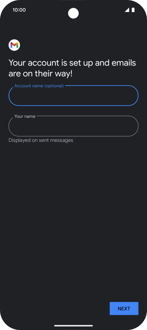 Press the field below 'Your name' and key in the required sender name.