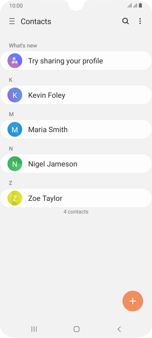Press the new contact icon.