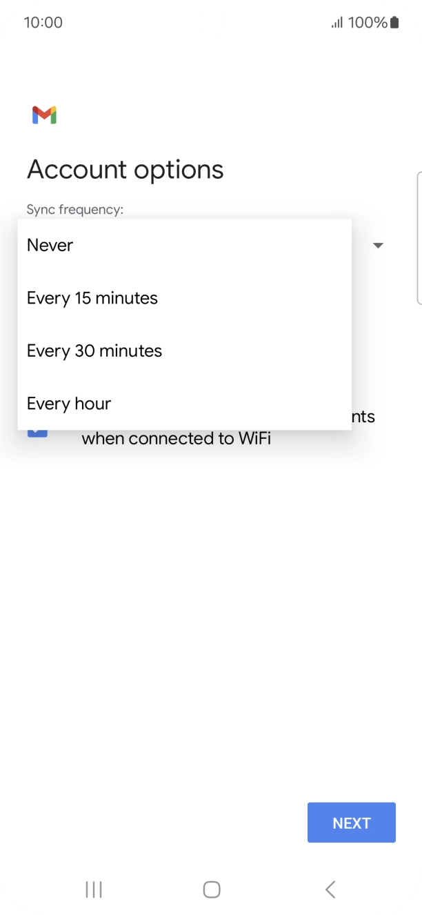 Press the required setting. Press the required setting.