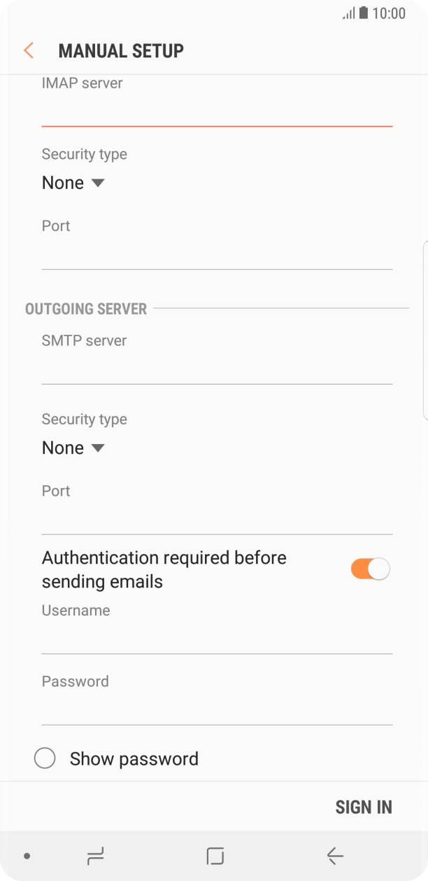 Press the drop down list below 'Security type'. Press the drop down list below 'Security type'.