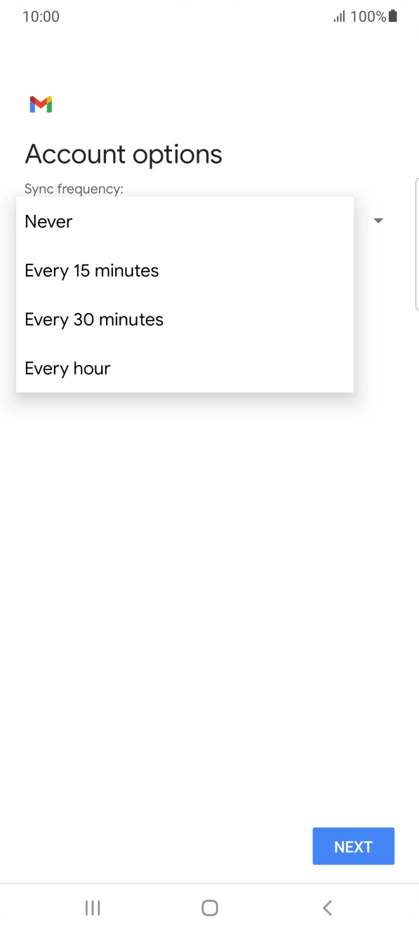 Press the required setting. Press the required setting.