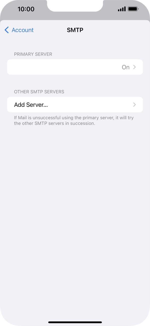 Press the field below 'PRIMARY SERVER'. Press the field below 'PRIMARY SERVER'.