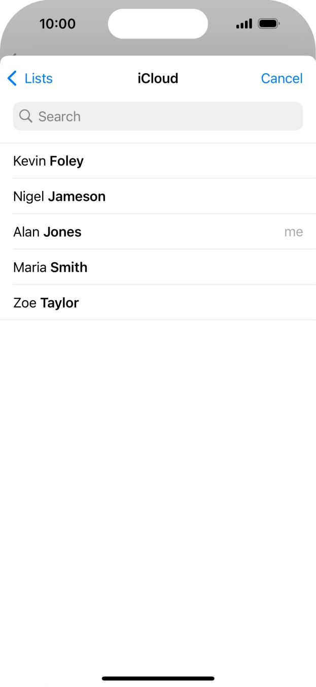 Press the required contact.