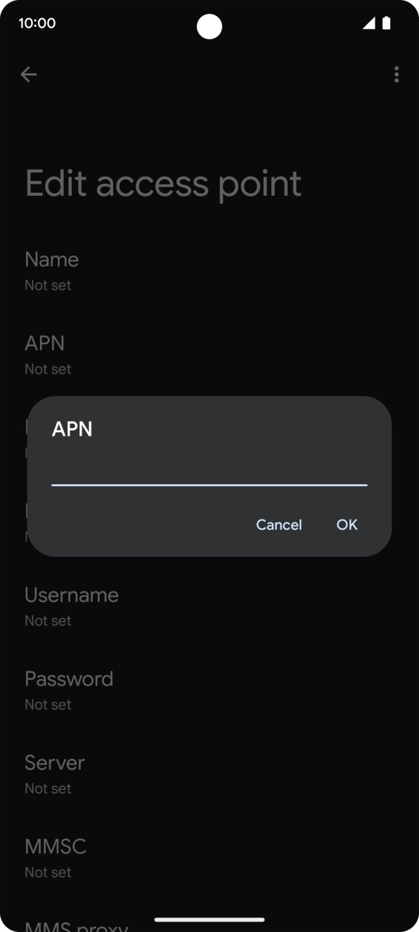 Key in mobile.o2.co.uk and press OK.