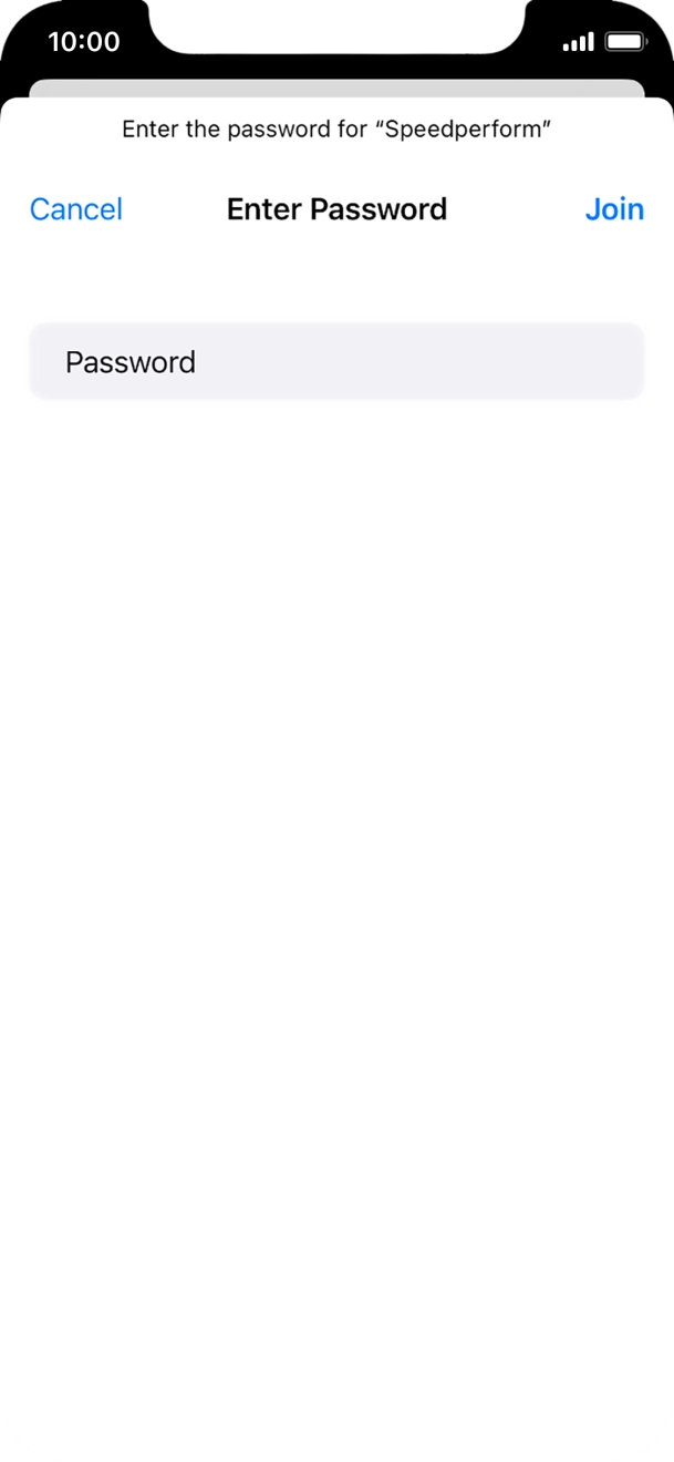 Key in the password for the WiFi network and press Join.