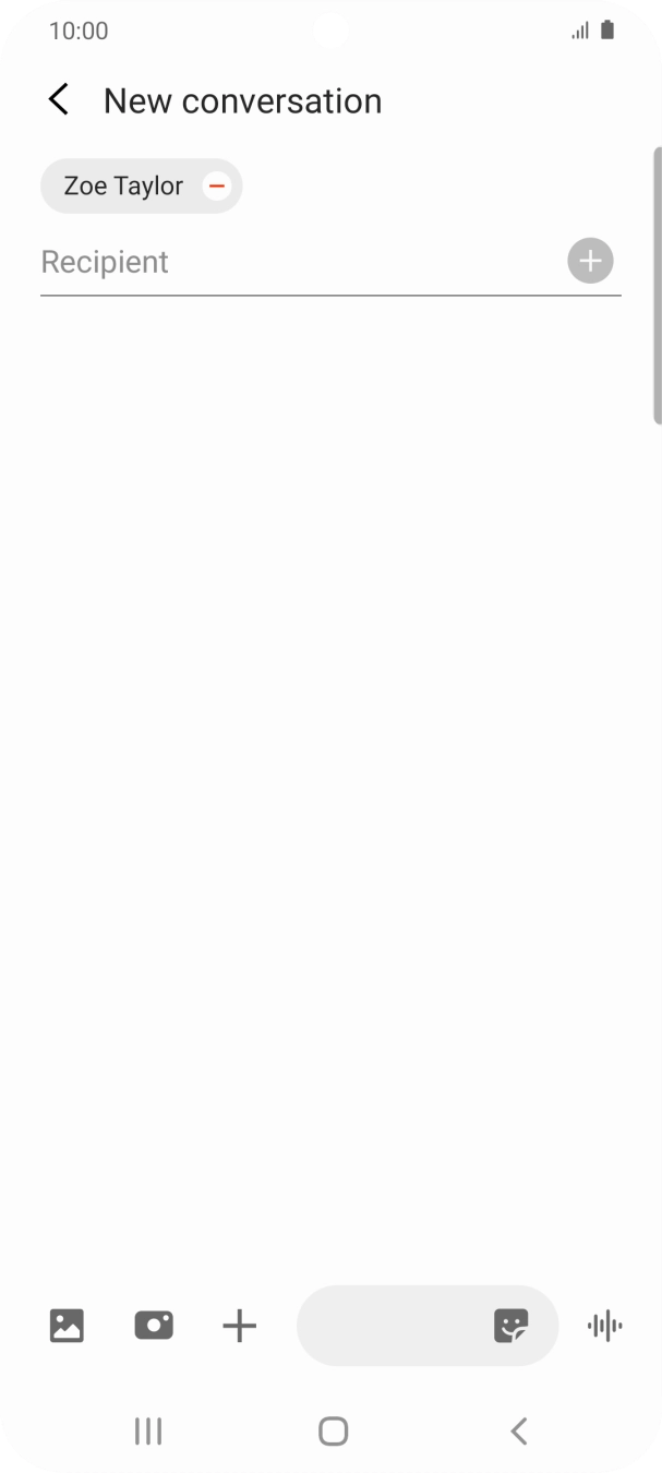 Press the text input field and write the text for your text message.