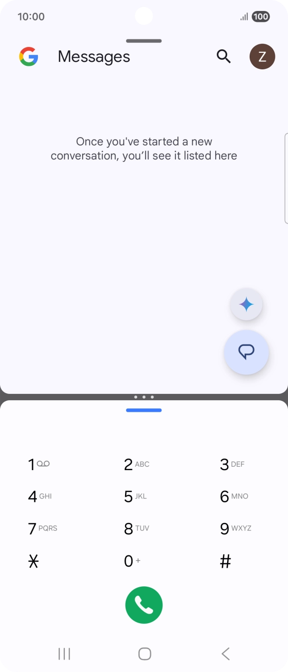 Drag up or down on the screen to adjust the application windows to the required size.