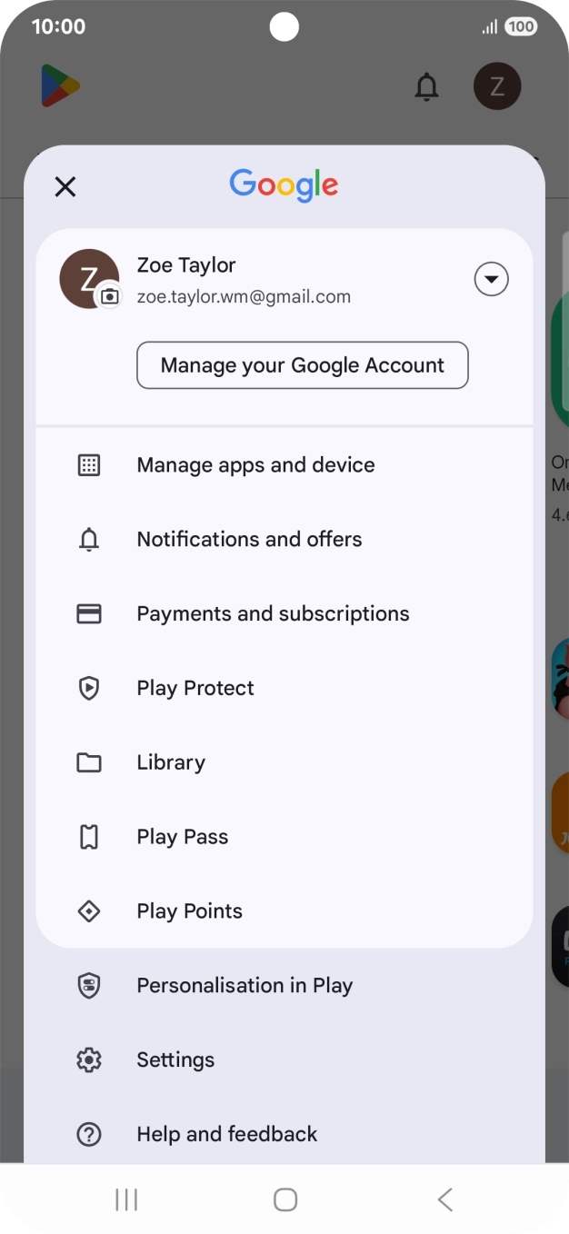 Press Manage apps and device.