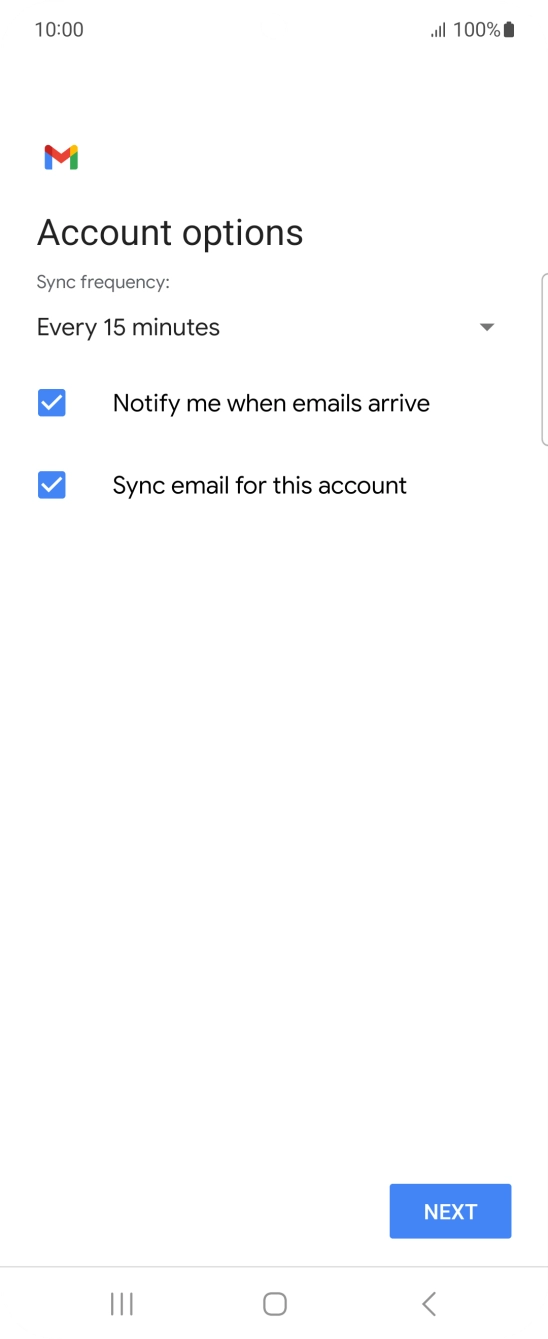 Press the drop down list below 'Sync frequency:'. Press the drop down list below 'Sync frequency:'.