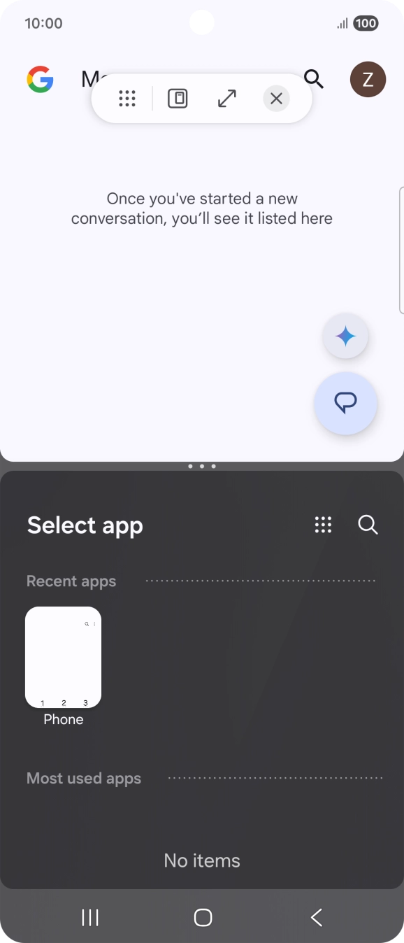 Press the second application.