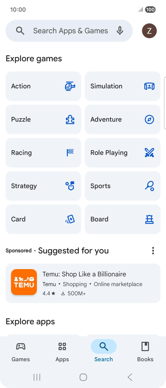 Press the search field. Press the search field.