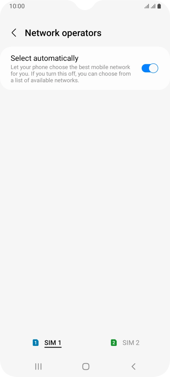 Press the required SIM. Press the required SIM.