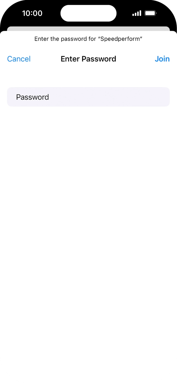 Key in the password for the WiFi network and press Join.