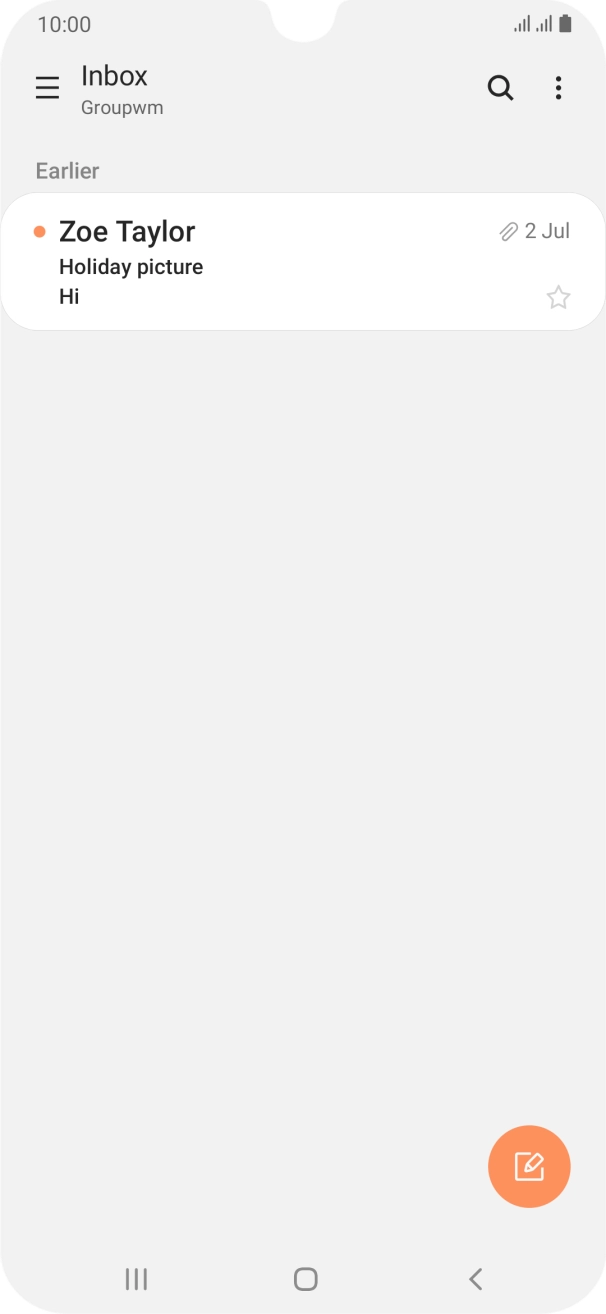 Slide your finger right starting from the left side of the screen.