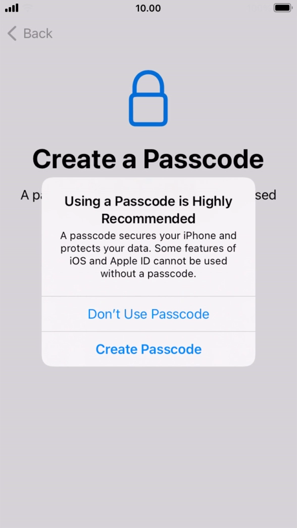 If you turn off the function, press Don't Use Passcode. If you turn off the function, press Don't Use Passcode.