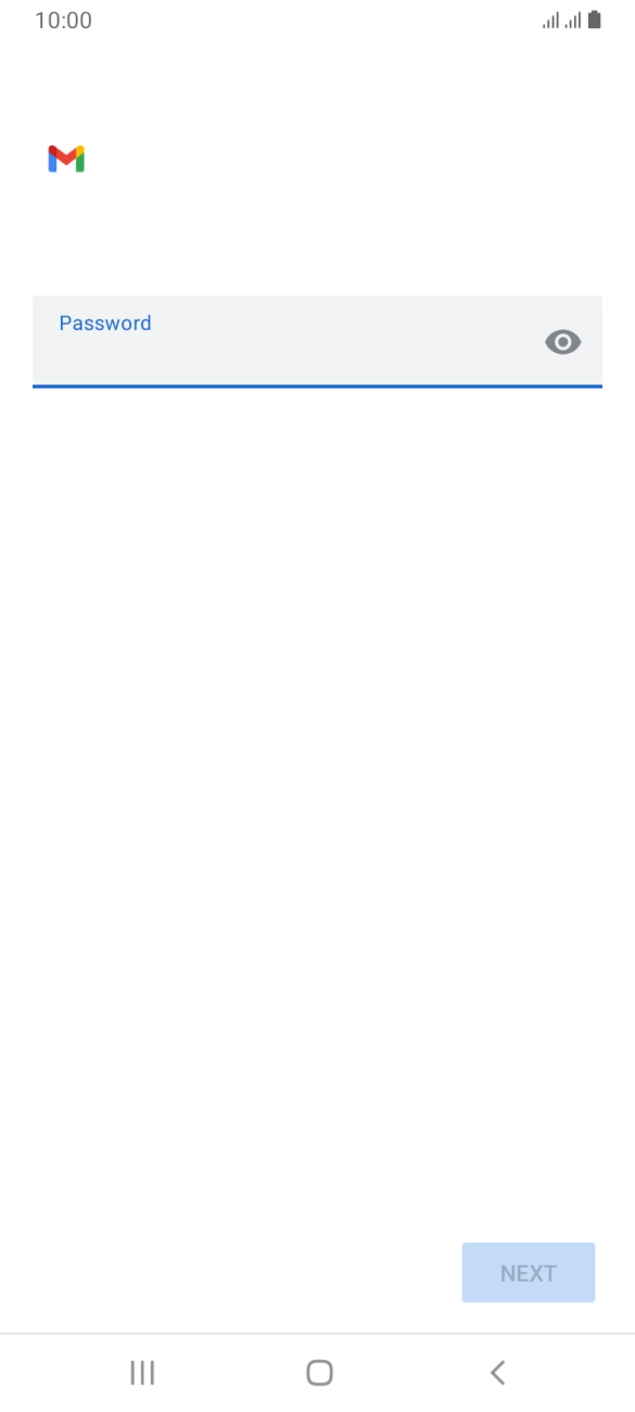 Press the field below 'Password' and key in the password for your email account. Press the field below 'Password' and key in the password for your email account.
