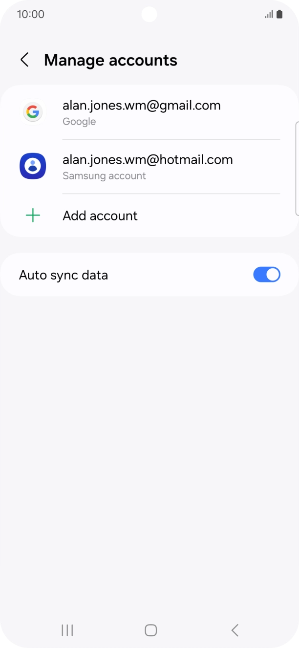 Press Add account. Press Add account.
