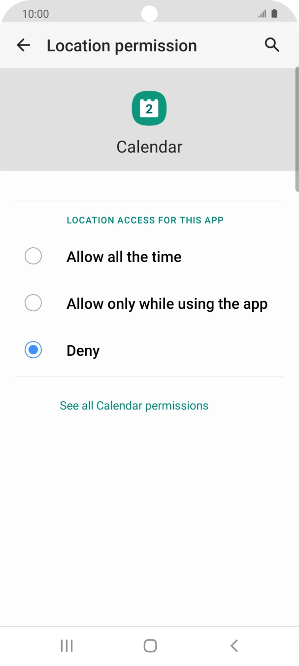 Press the required setting. Press the required setting.