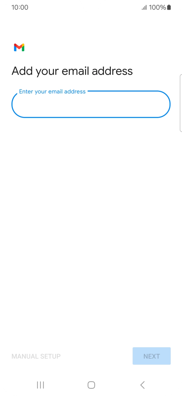 Press the field below 'Enter your email address' and key in your email address.