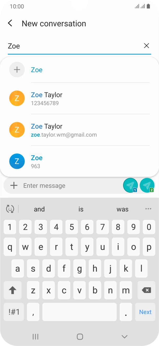 Press the required contact.