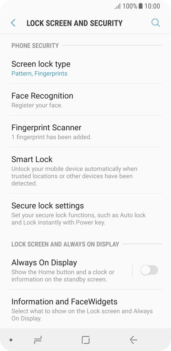 Press Screen lock type and key in the current phone lock code. Press Screen lock type and key in the current phone lock code.