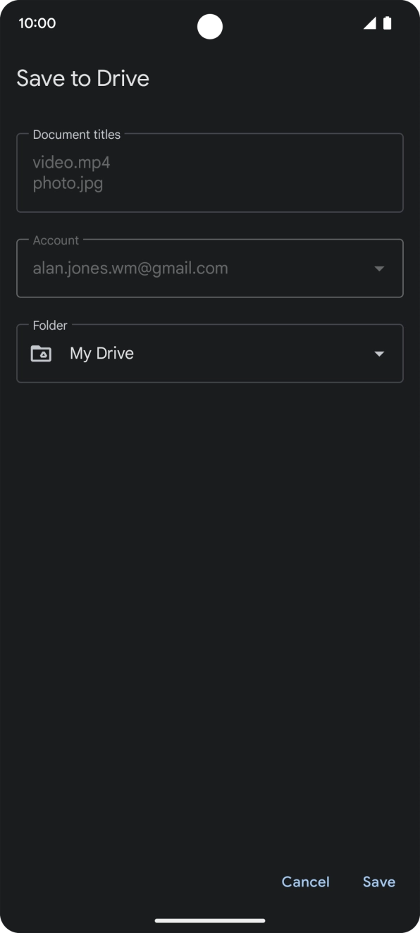 Press the field below 'Folder' and go to the required folder. Press the field below 'Folder' and go to the required folder.