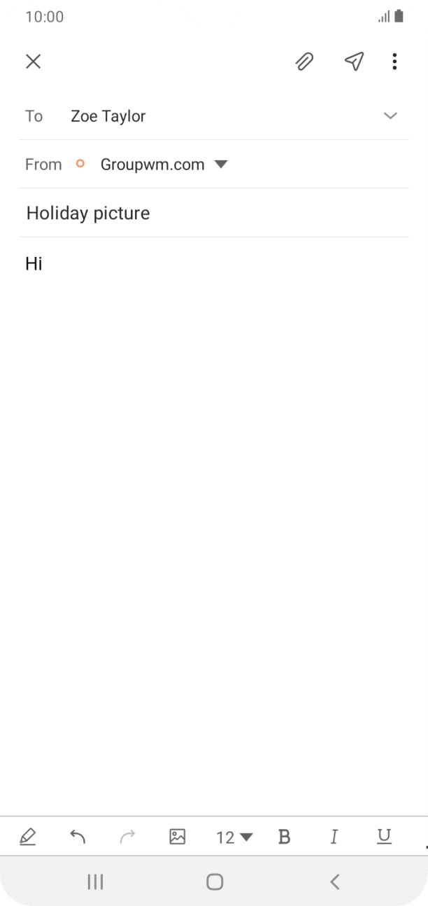 Press the attachment icon. Press the attachment icon.