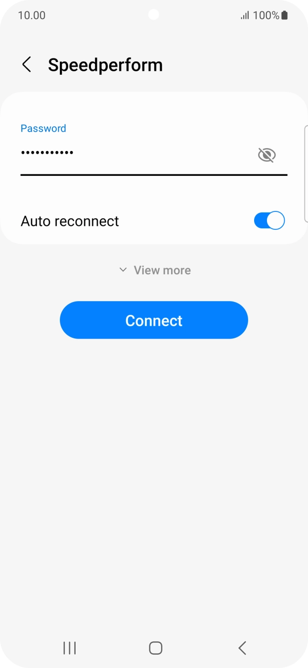 Key in the password for the WiFi network and press Connect.