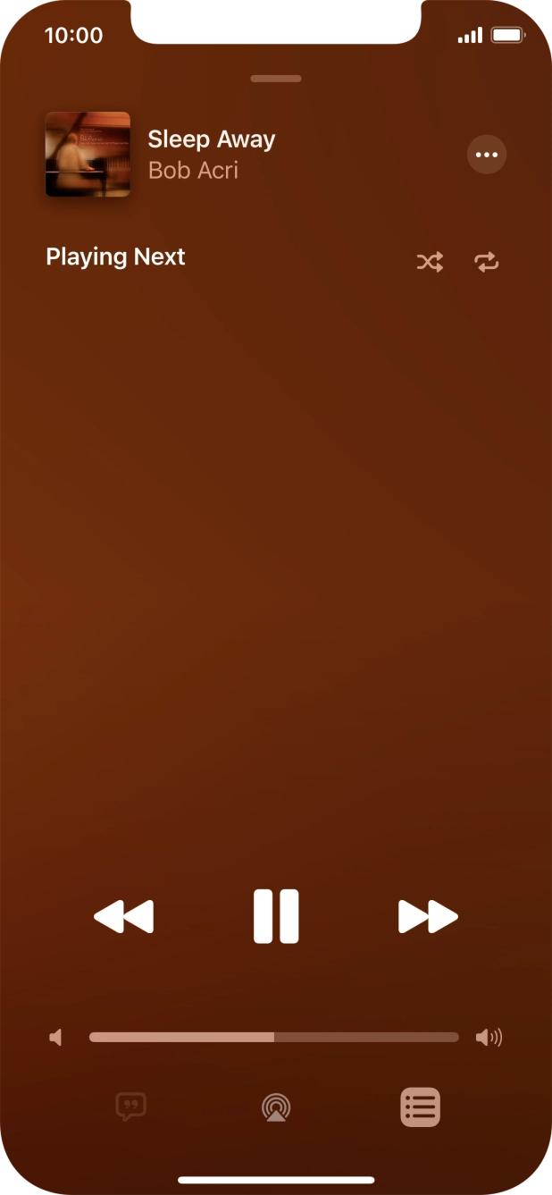 Press the shuffle icon to turn the function on or off. Press the shuffle icon to turn the function on or off.