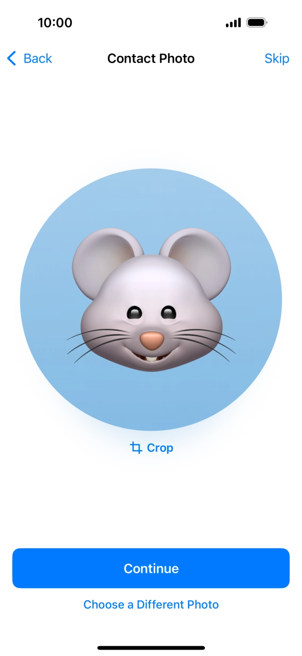 Follow the instructions on the screen to customise the selected picture and press Continue.