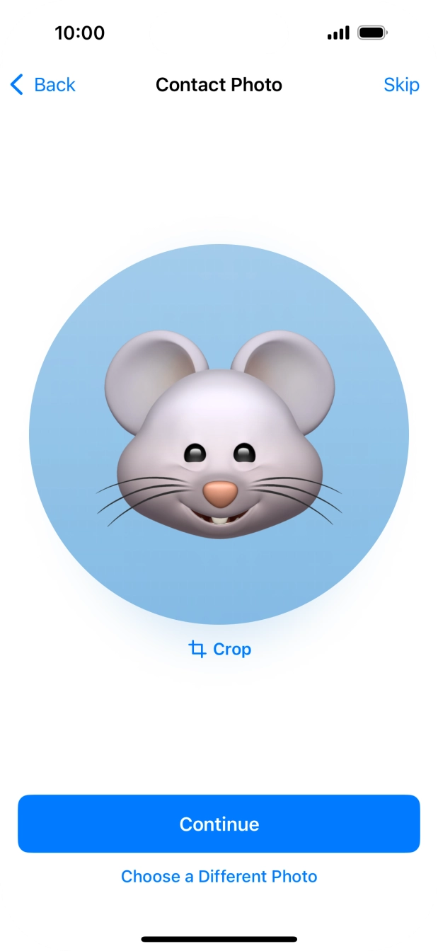 Follow the instructions on the screen to customise the selected picture and press Continue.