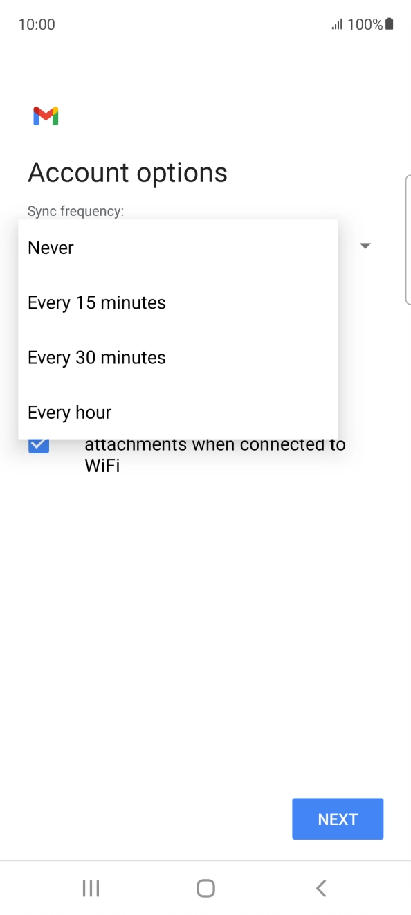 Press the required setting. Press the required setting.