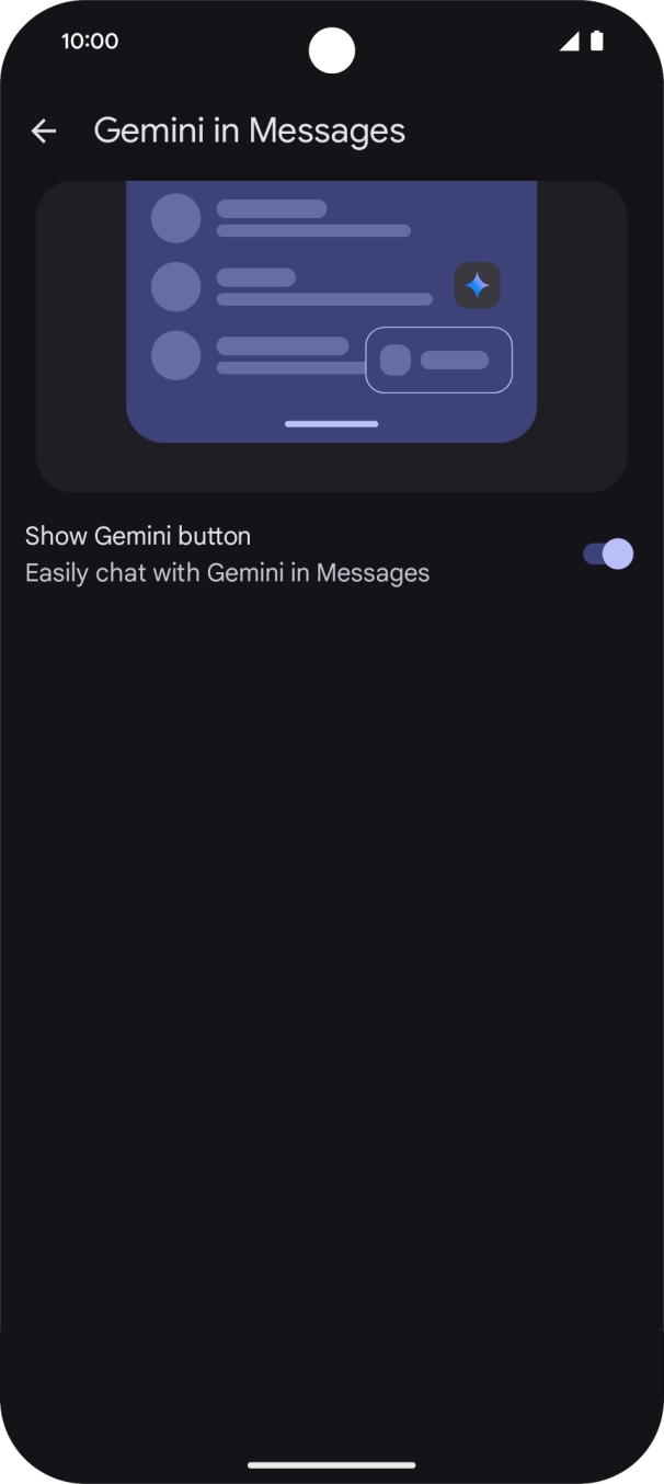 Press the indicator next to 'Show Gemini button' to turn on the function. Press the indicator next to 'Show Gemini button' to turn on the function.