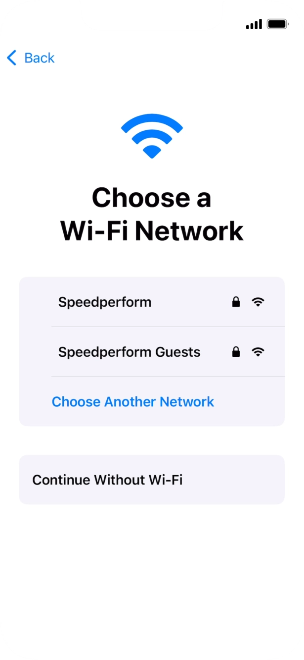 Press the required WiFi network.